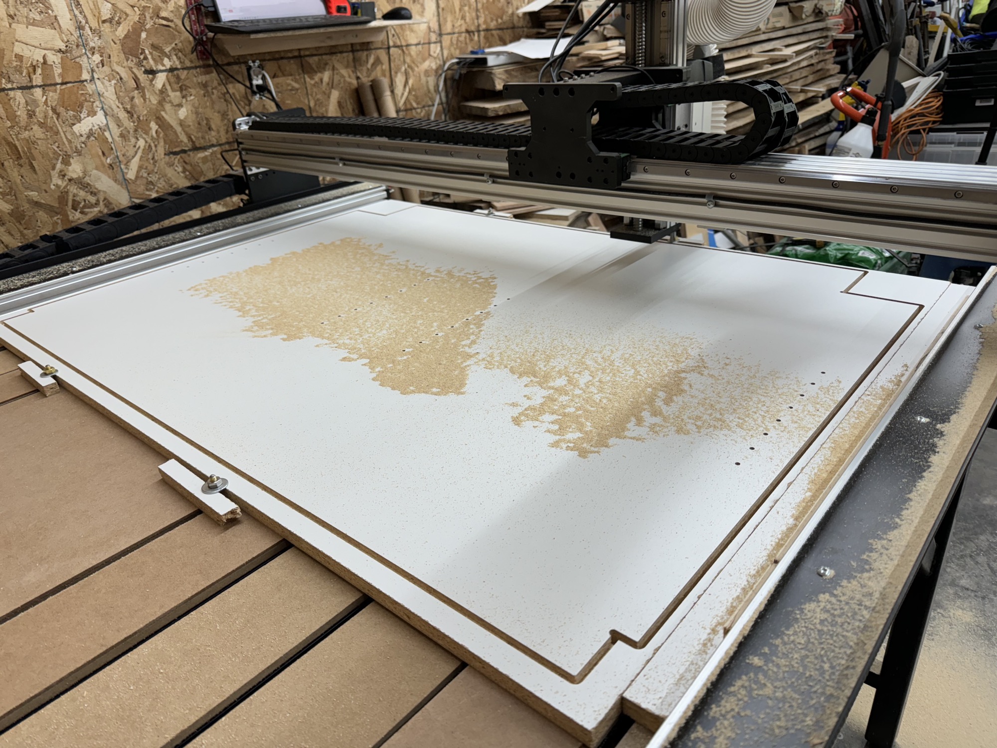 Cabinet door panel cutting and preparation.