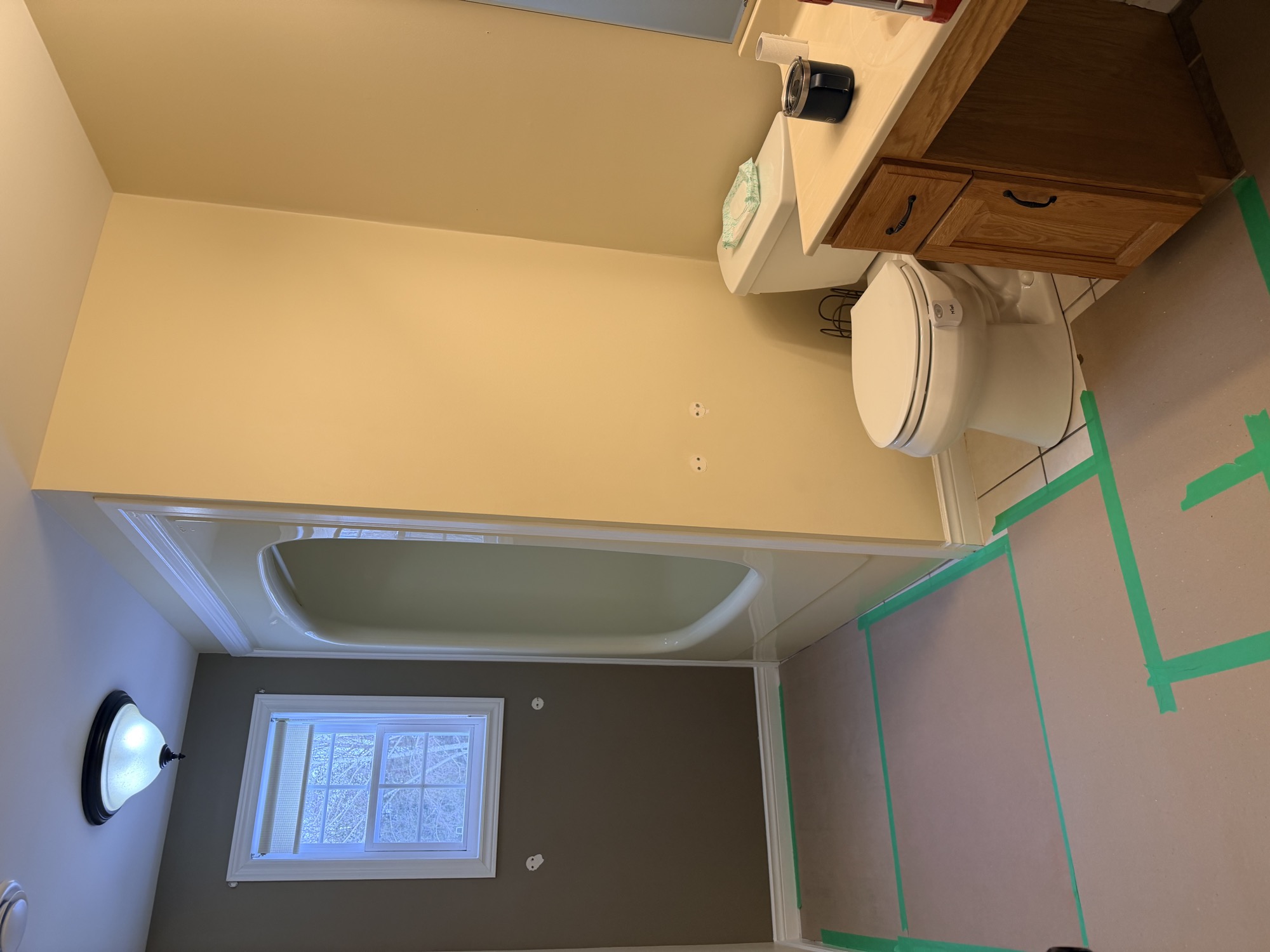 Bathroom renovation in preparation for new finishes.