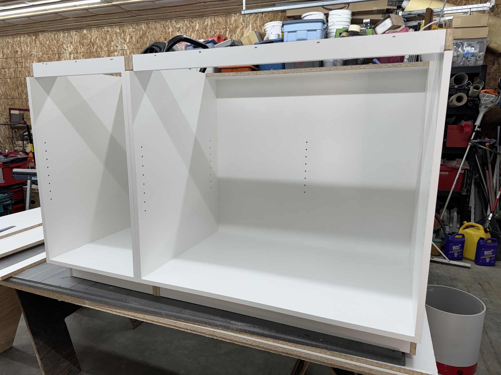 Custom cabinet box built in the shop.